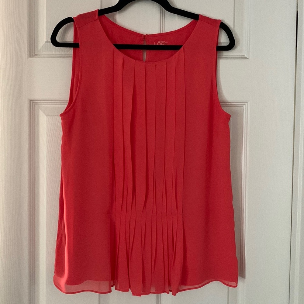 Loft Coral Pleated Shell